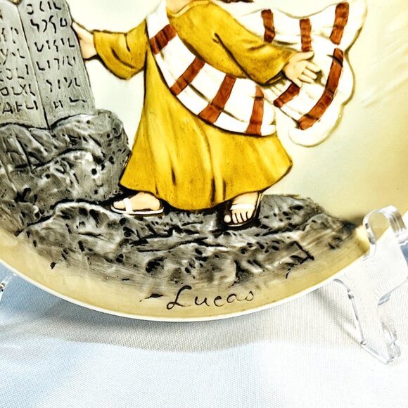 Enesco Lucas Collectible Plate 1981 Moses and the Ten Commandments 7 1/4" - Picture 2 of 6